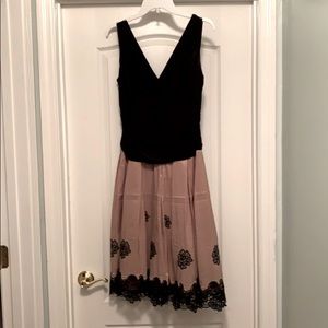 Black and pink dress with embroidery